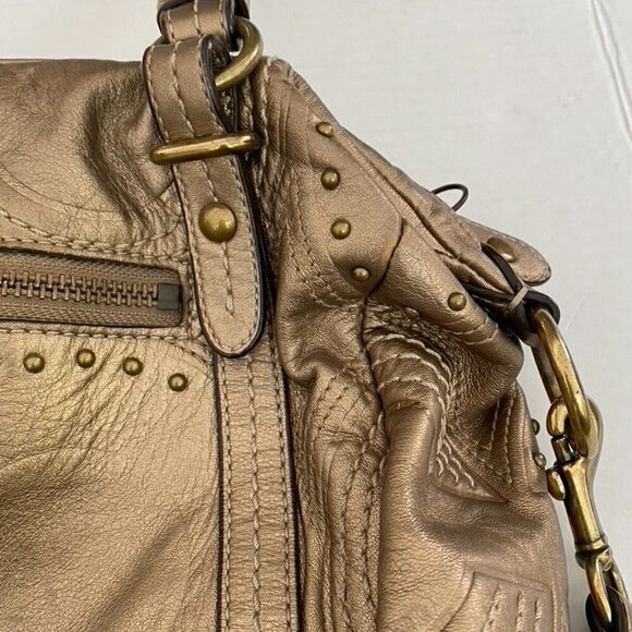 Coach Bronze Embossed Studded Bag - Picture 7 of 8
